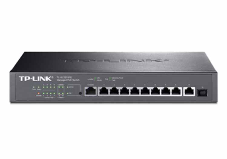 普聯(lián)TP-LINK TL-SL3210PE 10口二層網(wǎng)管PoE交換機 8口百兆 2口千兆