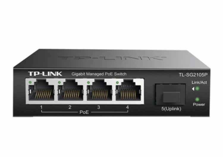 TP-LINK TL-SG2105P 5口全千兆Web網(wǎng)管PoE交換機