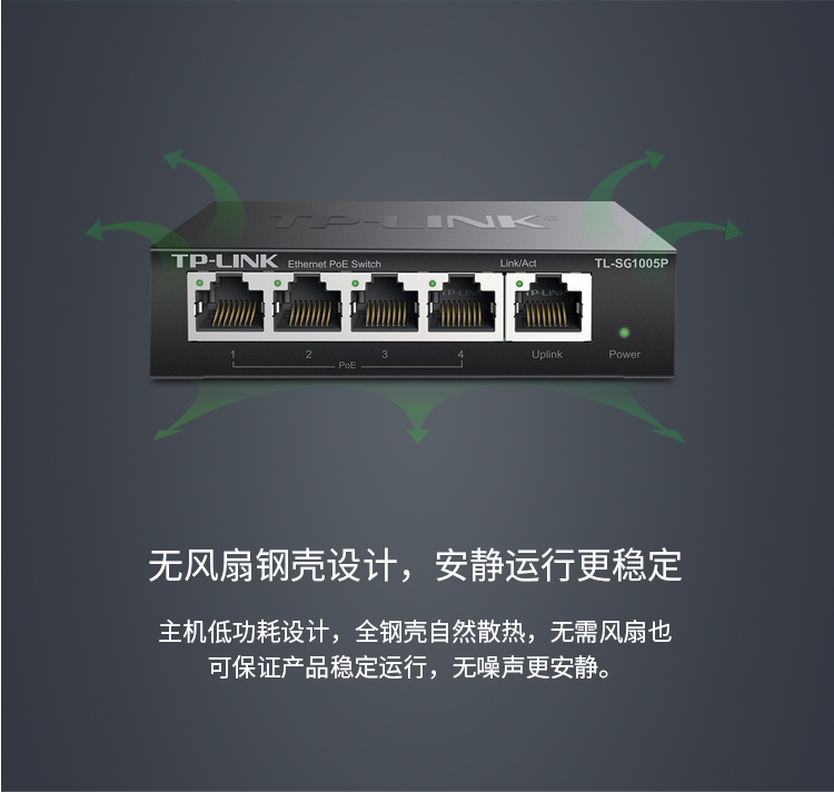 TP-LINK 5口全千兆以太網(wǎng)PoE交換機