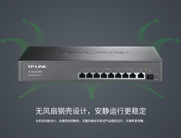 TP-LINK 8口全千兆以太網(wǎng)PoE交換機