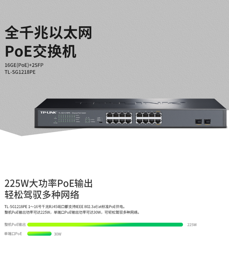 TP-LINK 全千兆18口Web網(wǎng)管交換機(jī)