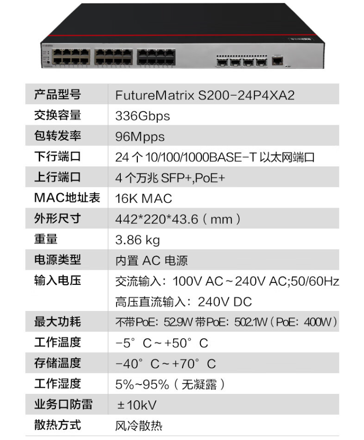 華為 S200-24P4X-A2 萬兆交換機