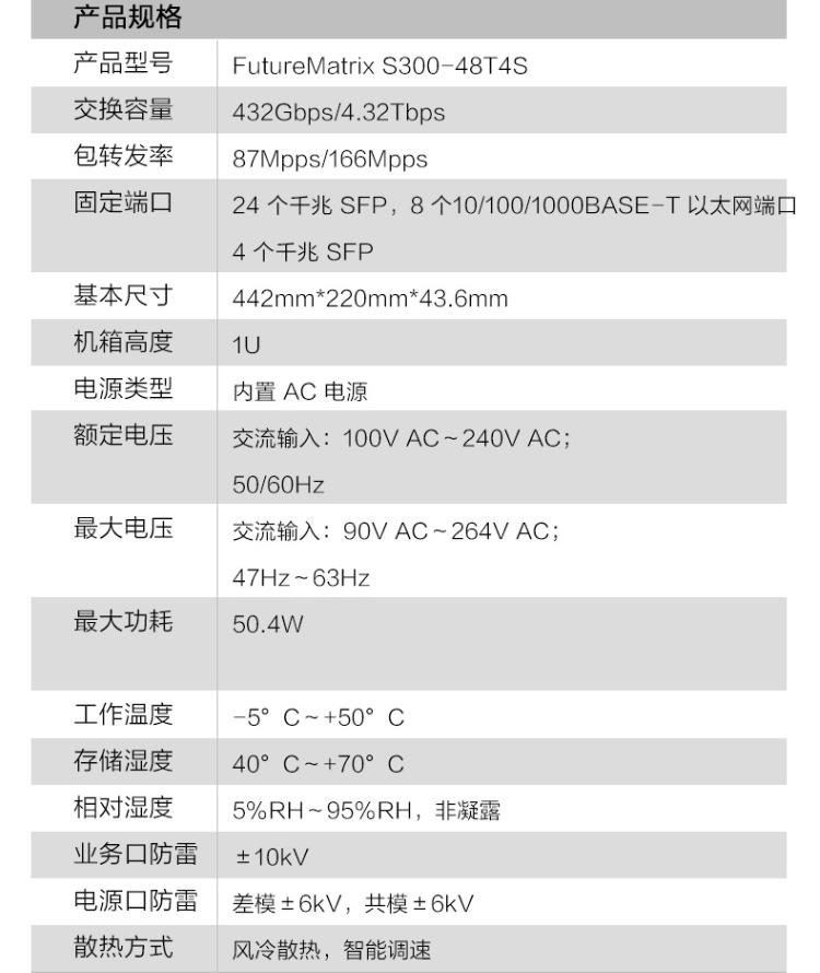 華為S300-48T4S 48口千兆交換機