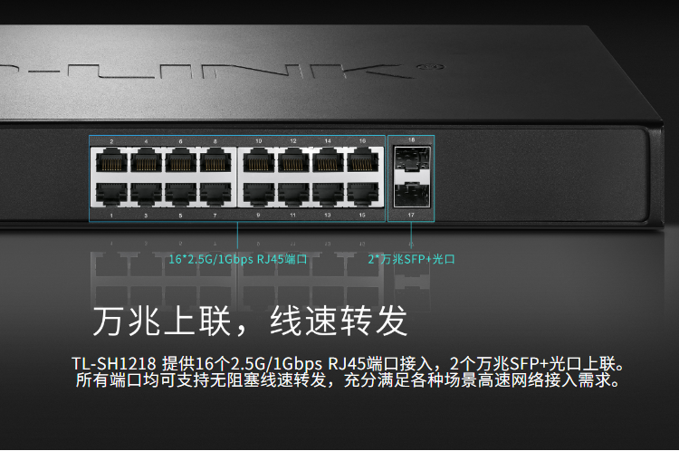 TP-LINK TL-SH1218萬(wàn)兆上聯(lián)以太網(wǎng)交換機(jī)