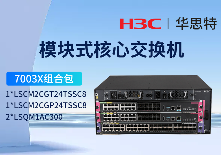 華三H3C S7003X 24千兆光+24千兆電套包 LS-7003X多業(yè)務(wù)企業(yè)級網(wǎng)絡(luò)核心路由交換機 標準版光電組合套裝 雙電源